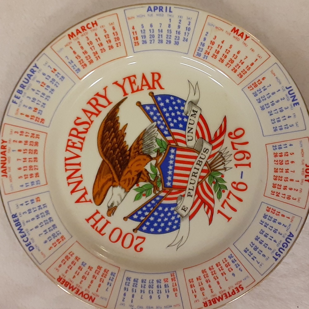 Spencer 200th Anniversary 1776-1976 Collectible Plate Red, Blue, White 9"